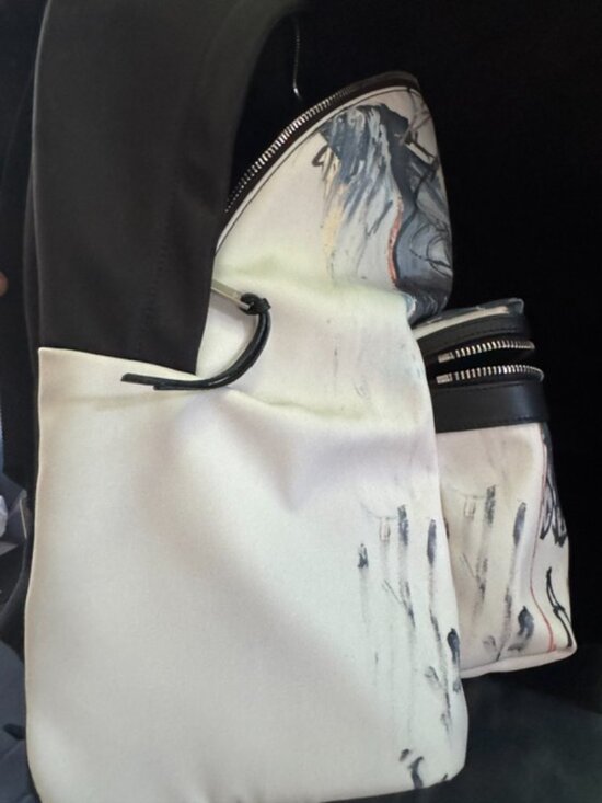 Saint Laurent x Basquiat City Backpack White Graffiti Nylon main image 8